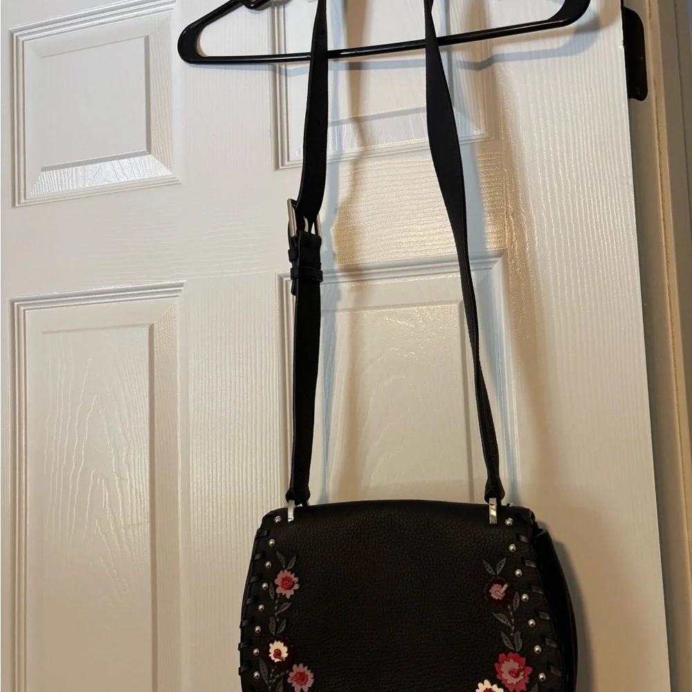 kate spade Madison Daniels drive embellished black leather crossbody